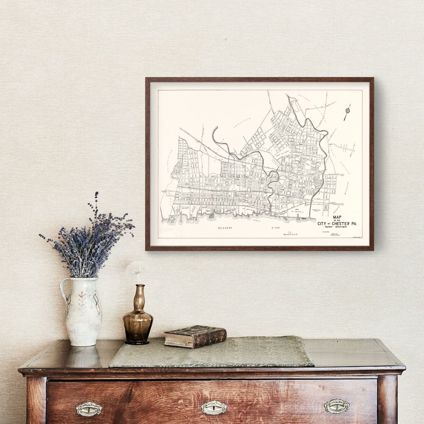 Vintage Map of Chester, Pennsylvania, 1929