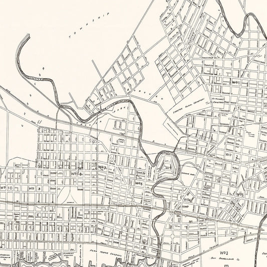 Vintage Map of Chester, Pennsylvania, 1929