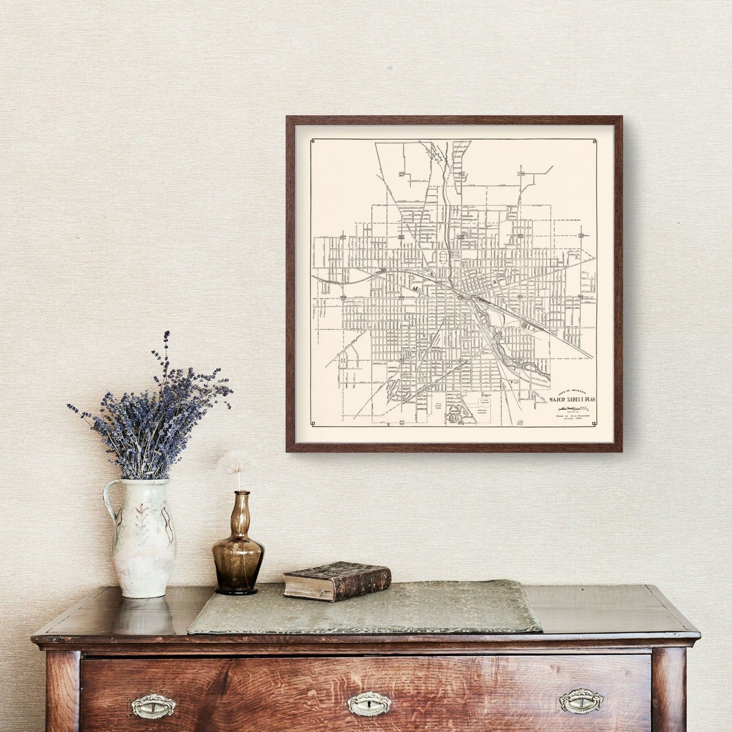 Vintage Map of Jackson County, Michigan, 1929