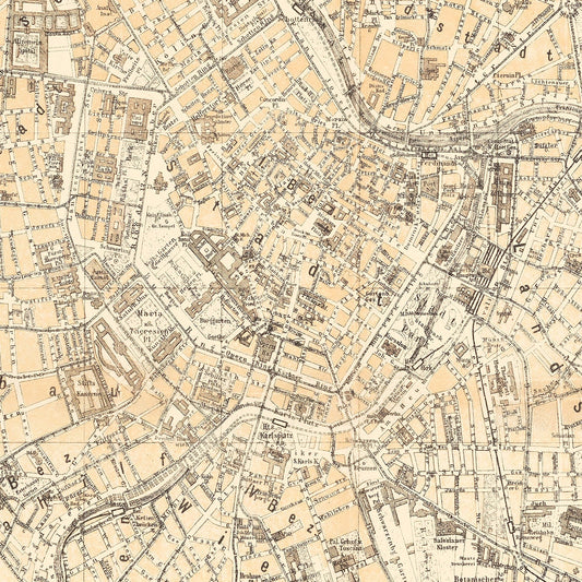 Vintage Map of Vienna, Austria, 1923