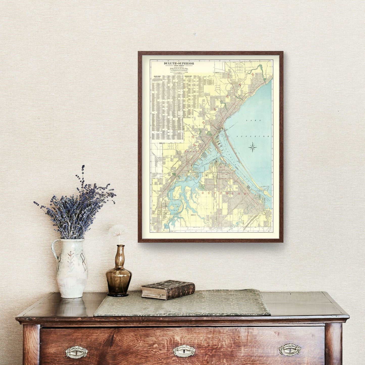 Vintage Map of Duluth, Minnesota, 1921