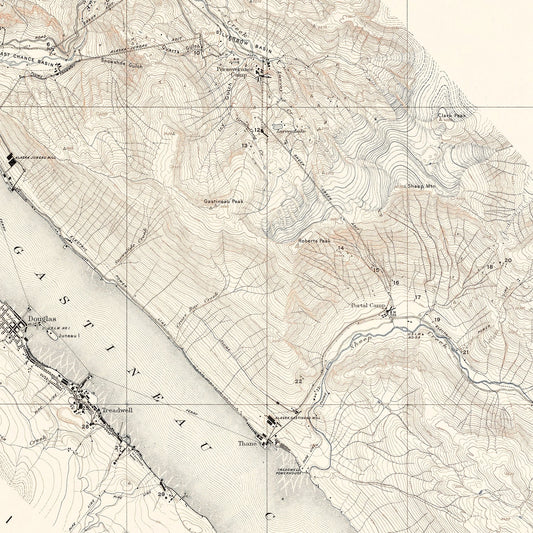 Vintage Map of Juneau, Alaska, 1918