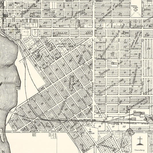 Vintage Map of Stevens Point, Wisconsin, 1919