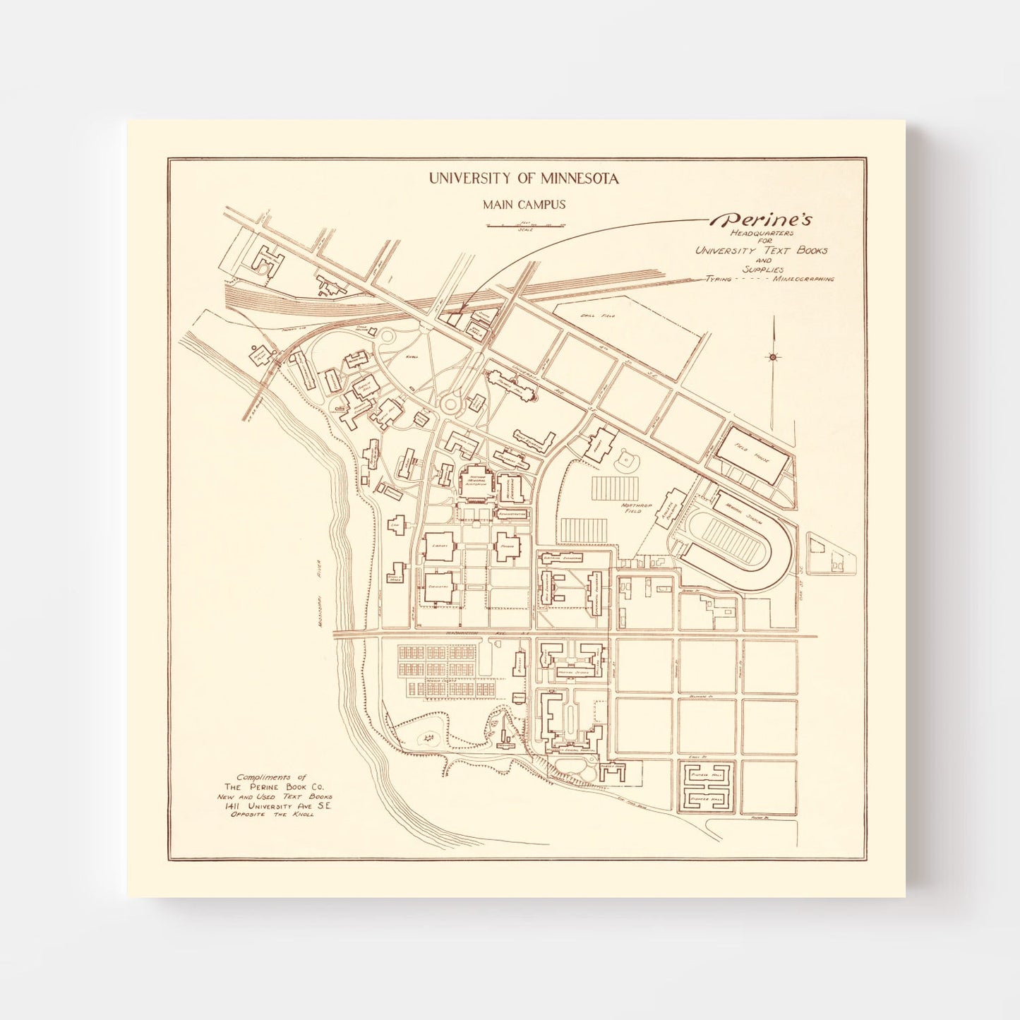 University of Minnesota Campus Map, 1936