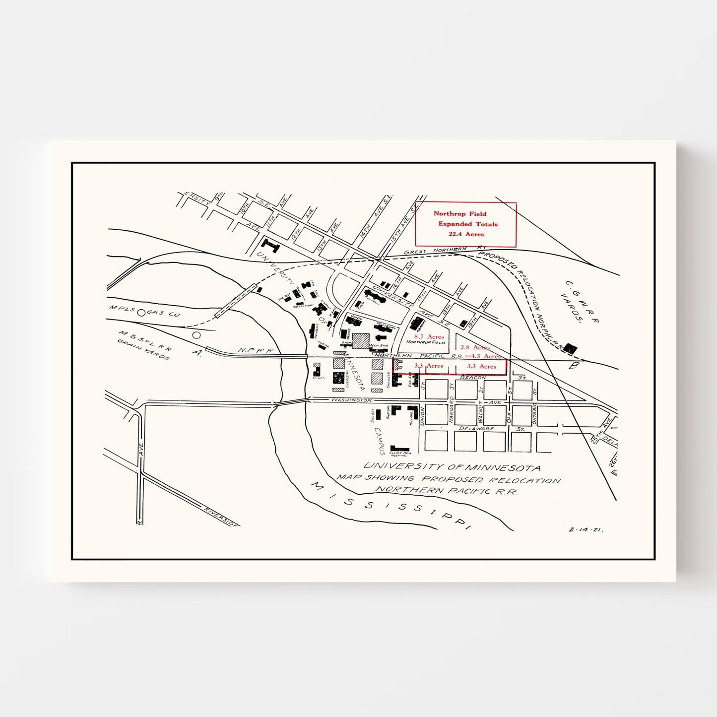 University of Minnesota Campus Map, 1921