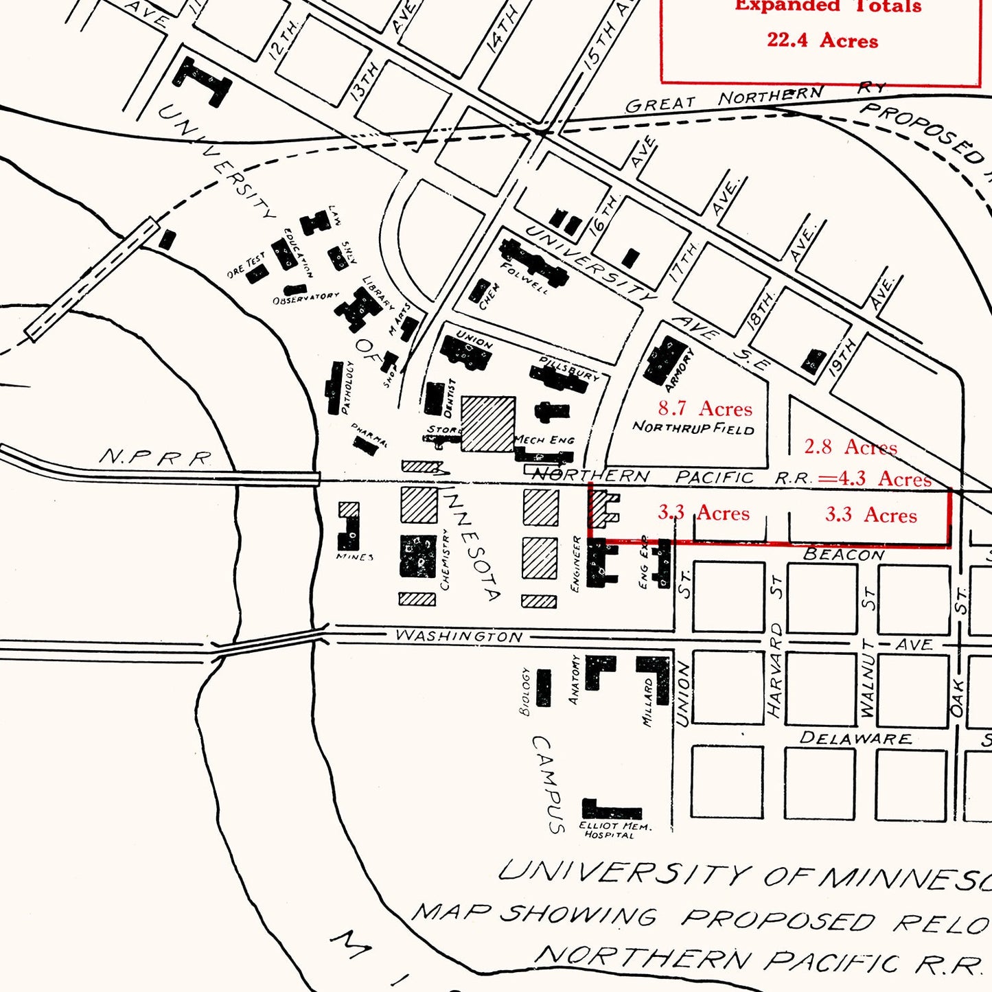 University of Minnesota Campus Map, 1921