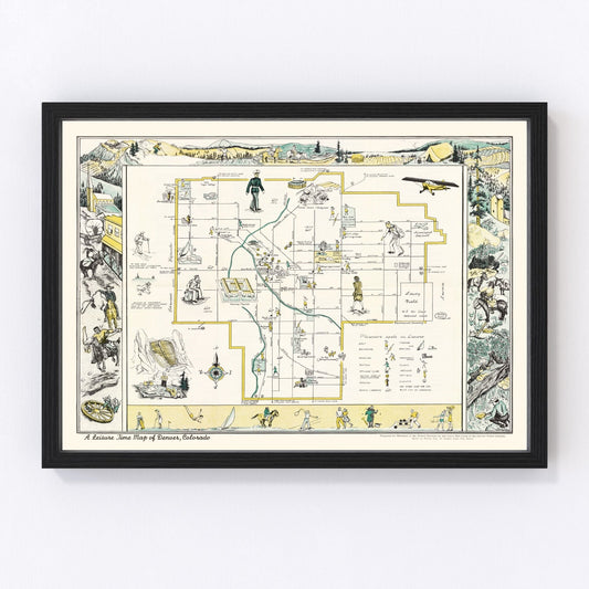 vintage map of Denver, Colorado, 1945