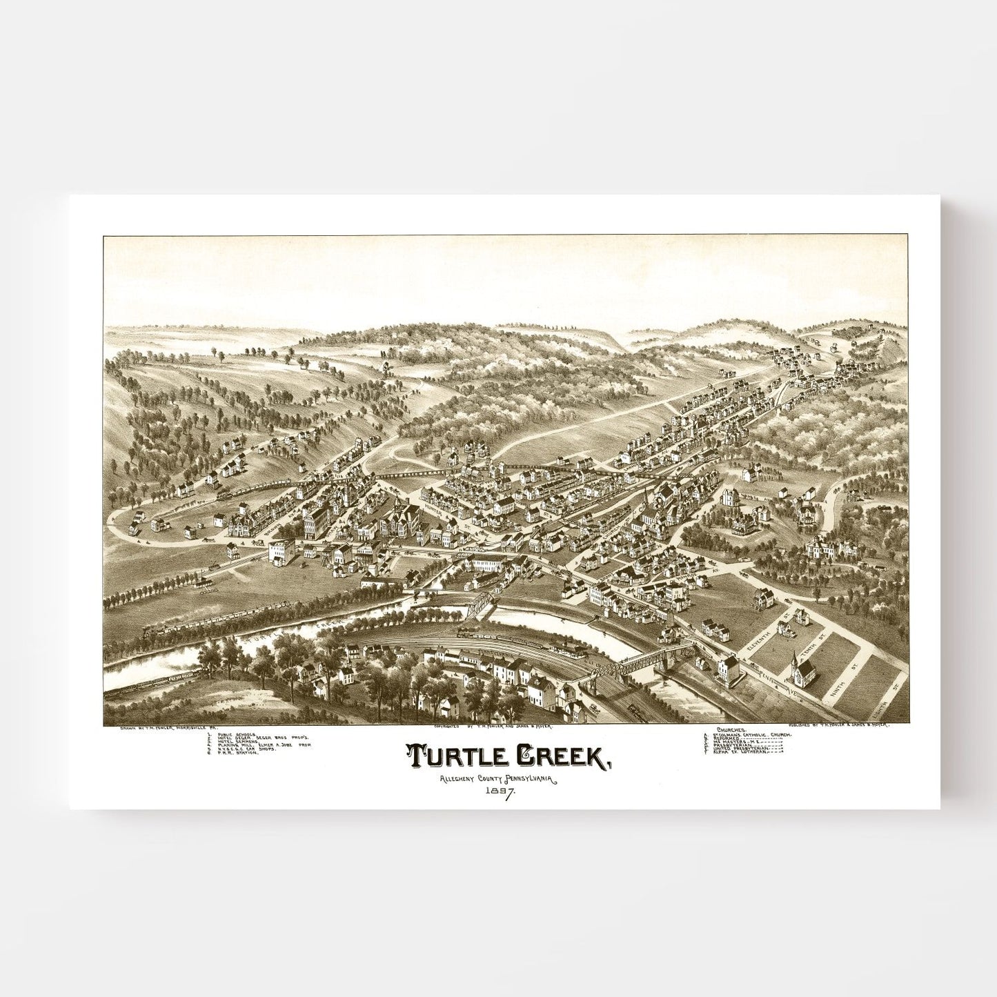 Vintage Map of Turtle Creek, Pennsylvania, 1897