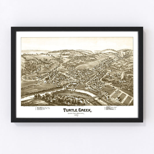 vintage map of Turtle Creek, Pennsylvania, 1897