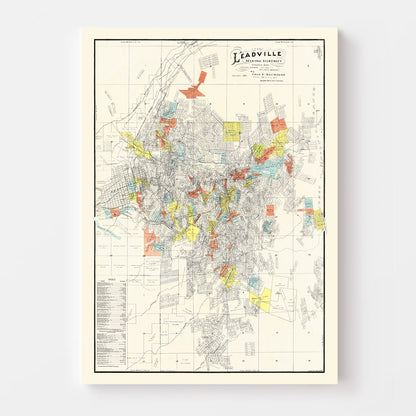 Vintage Leadville Mining District Map, 1901