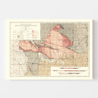 Vintage Map of the Arbuckle Mountain Region, 1903