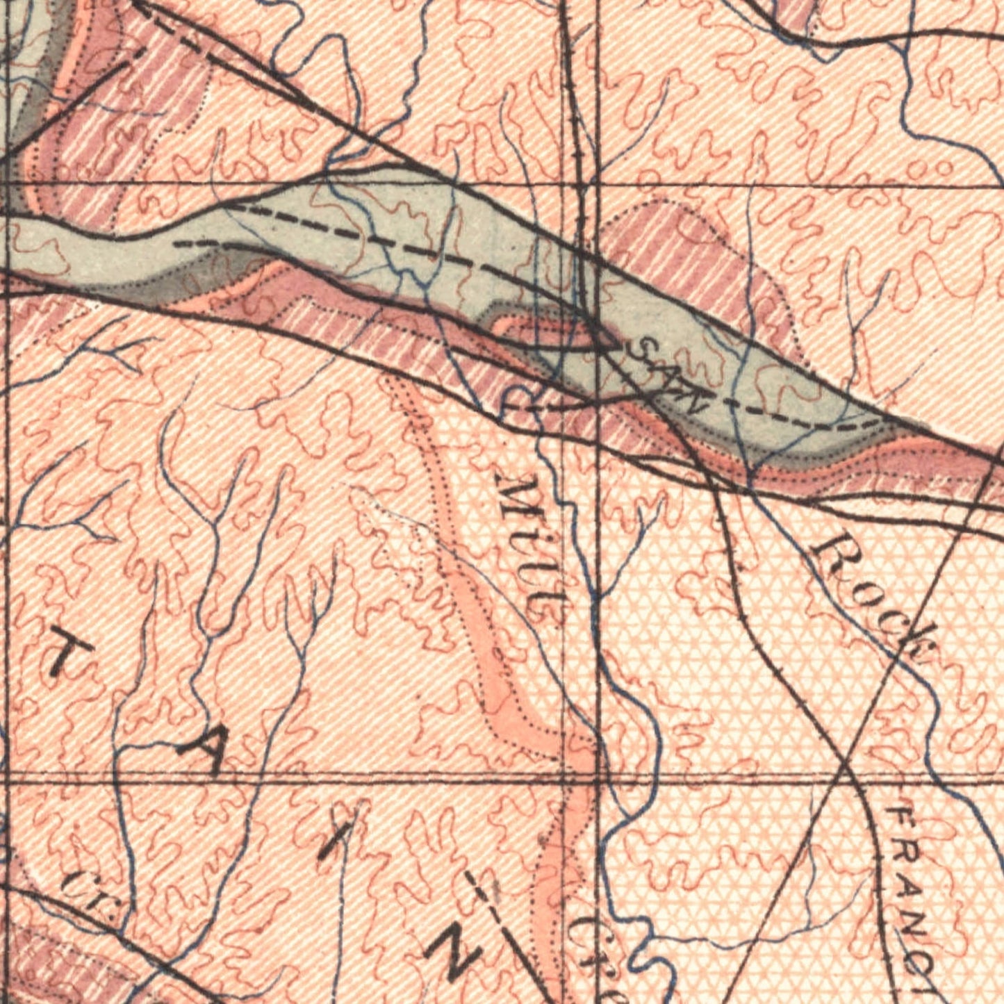 Vintage Map of the Arbuckle Mountain Region, 1903