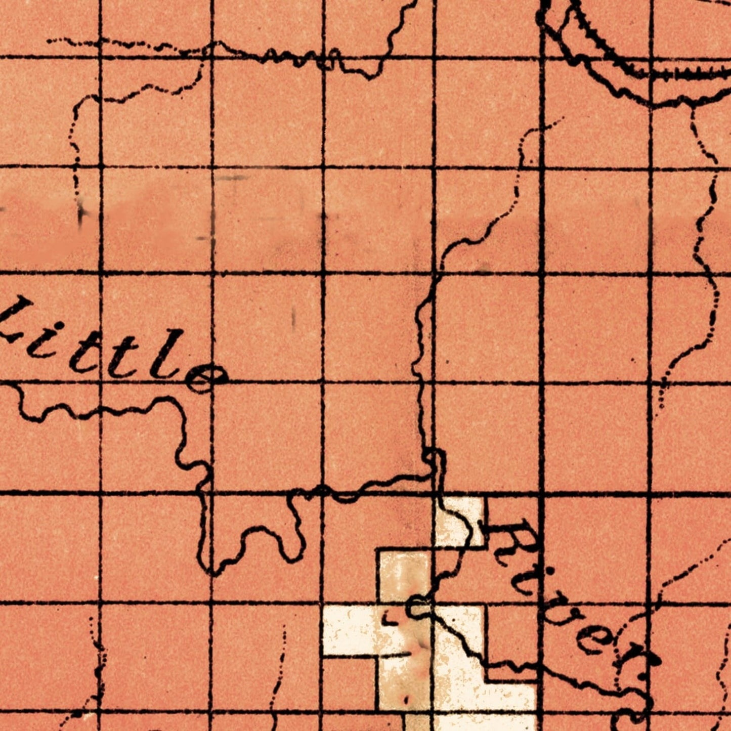 Vintage Seminole Nation Oklahoma Map, 1903