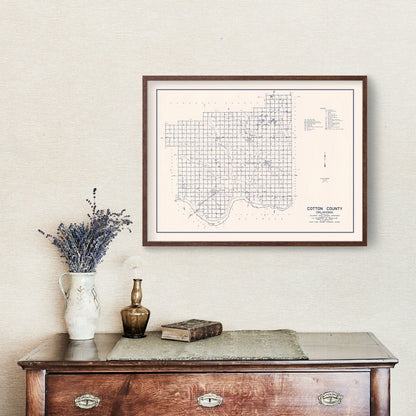 Vintage Map of Cotton County, Oklahoma 1936