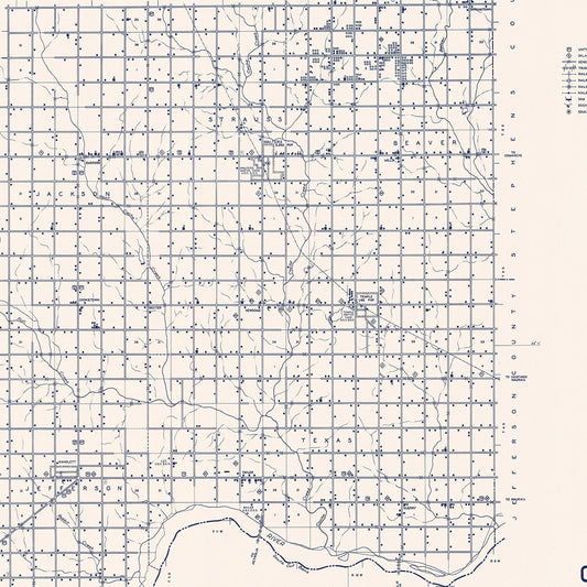 Vintage Map of Cotton County, Oklahoma 1936