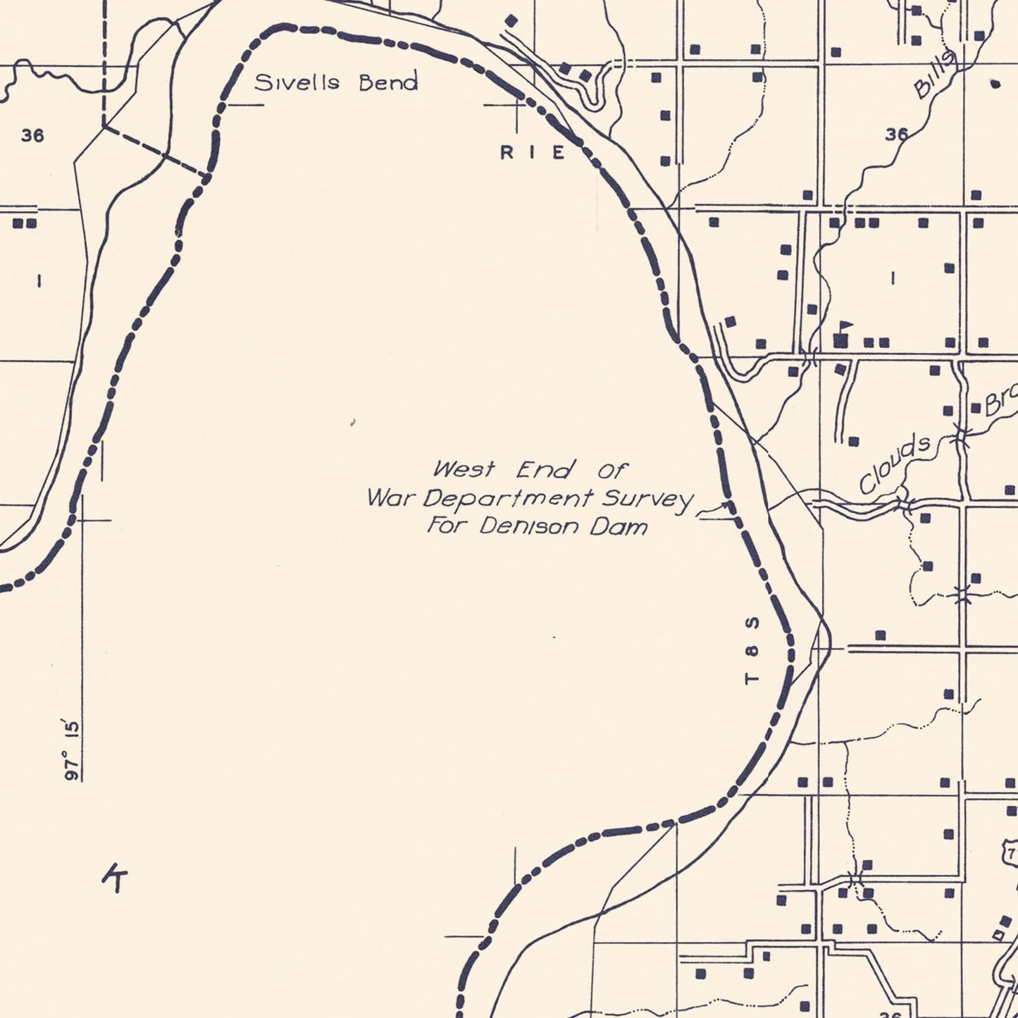 Vintage Map of Love County, Oklahoma, 1936