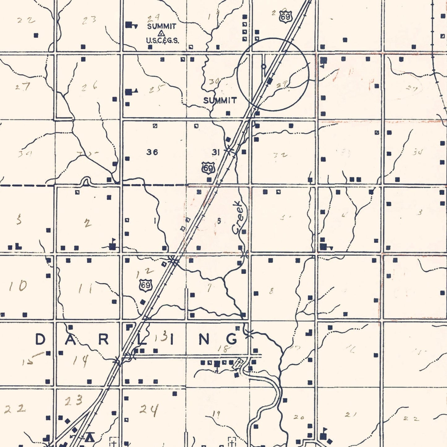 Vintage Map of Oklahoma County, Oklahoma, 1936