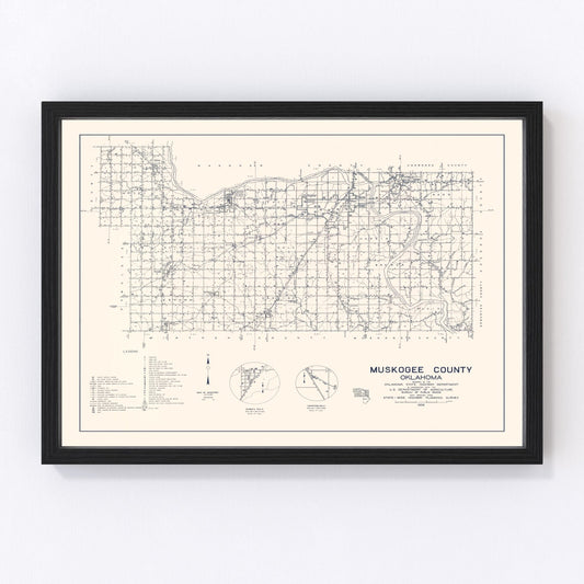 Vintage map of Oklahoma County, Oklahoma, 1936