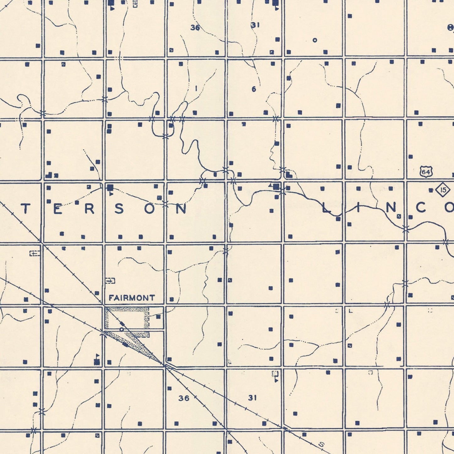 Vintage Map of Garfield County, Oklahoma, 1936