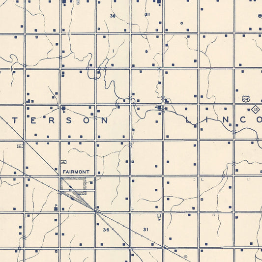 Vintage Map of Garfield County, Oklahoma, 1936