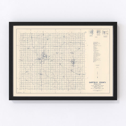 Vintage map of Garfield County, Oklahoma, 1936