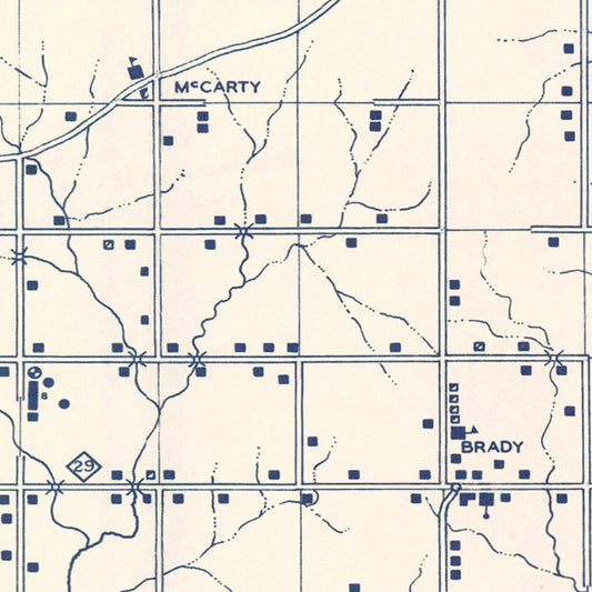Vintage Map of Garvin County, Oklahoma, 1936