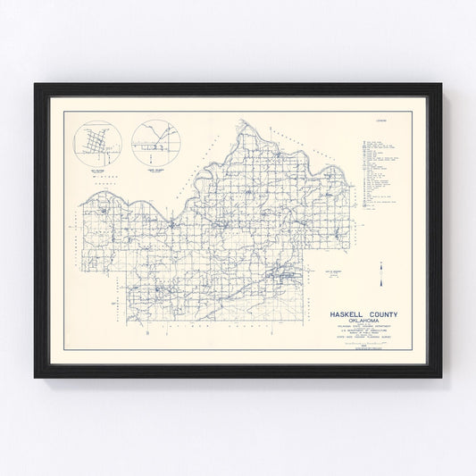 Vintage map of Haskell County, Oklahoma, 1936