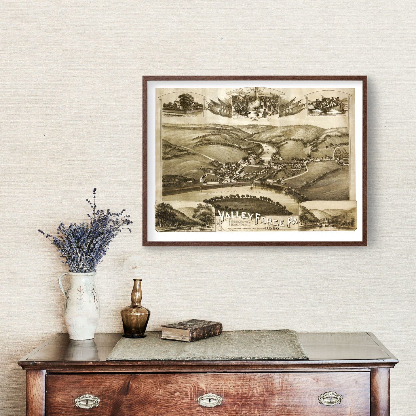 Vintage Map of Valley Forge, Pennsylvania, 1890