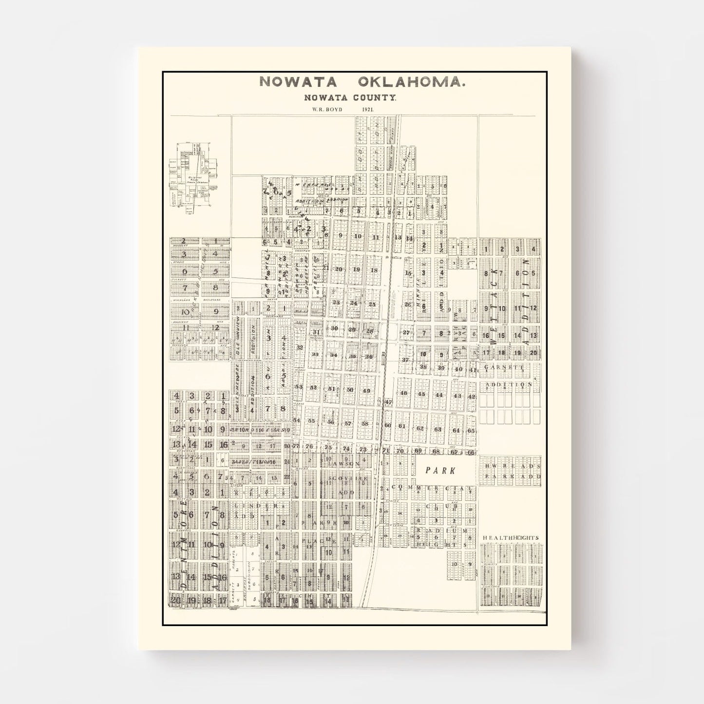Vintage Map of Nowata County, Oklahoma, 1921