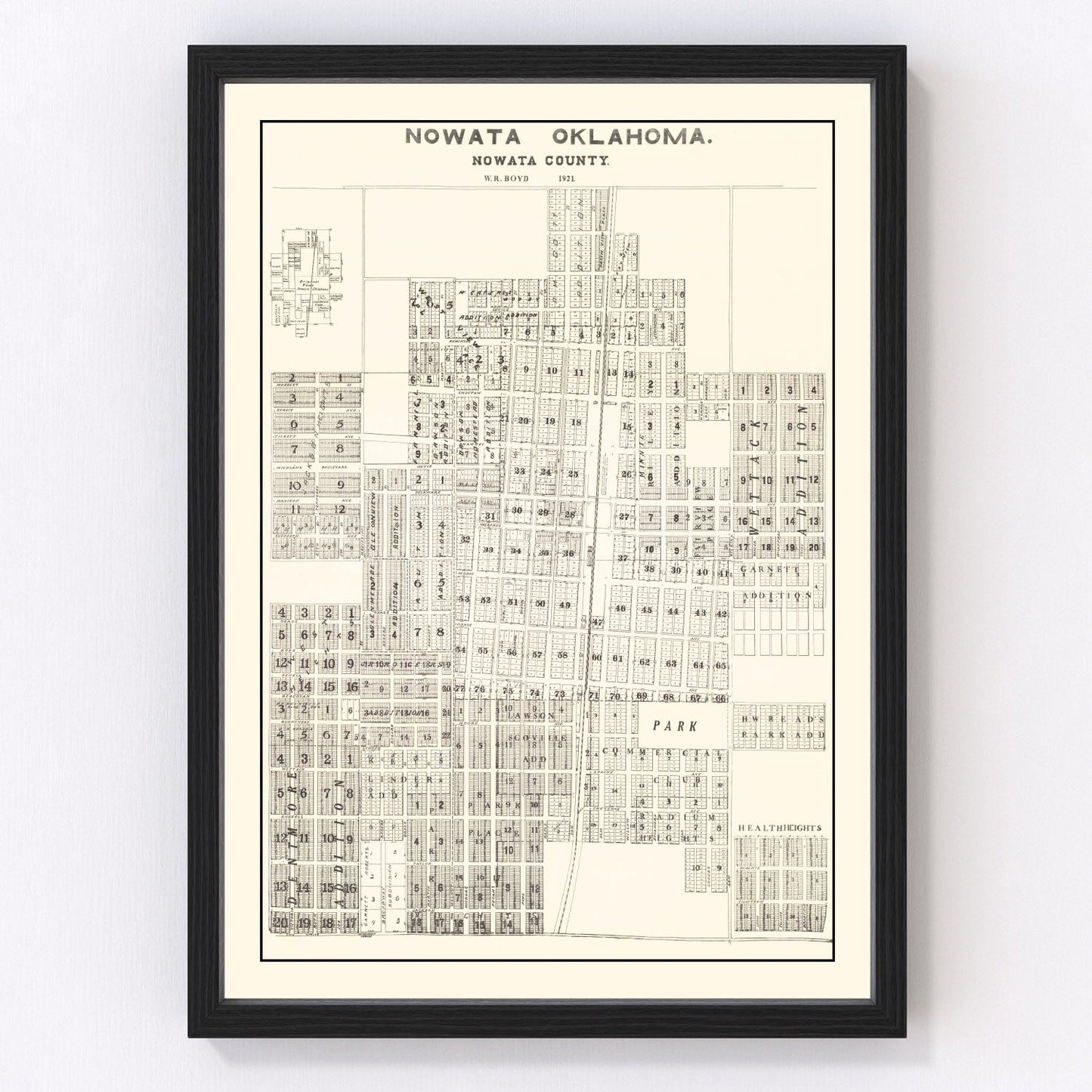 vintage map of Nowata County, Oklahoma, 1921