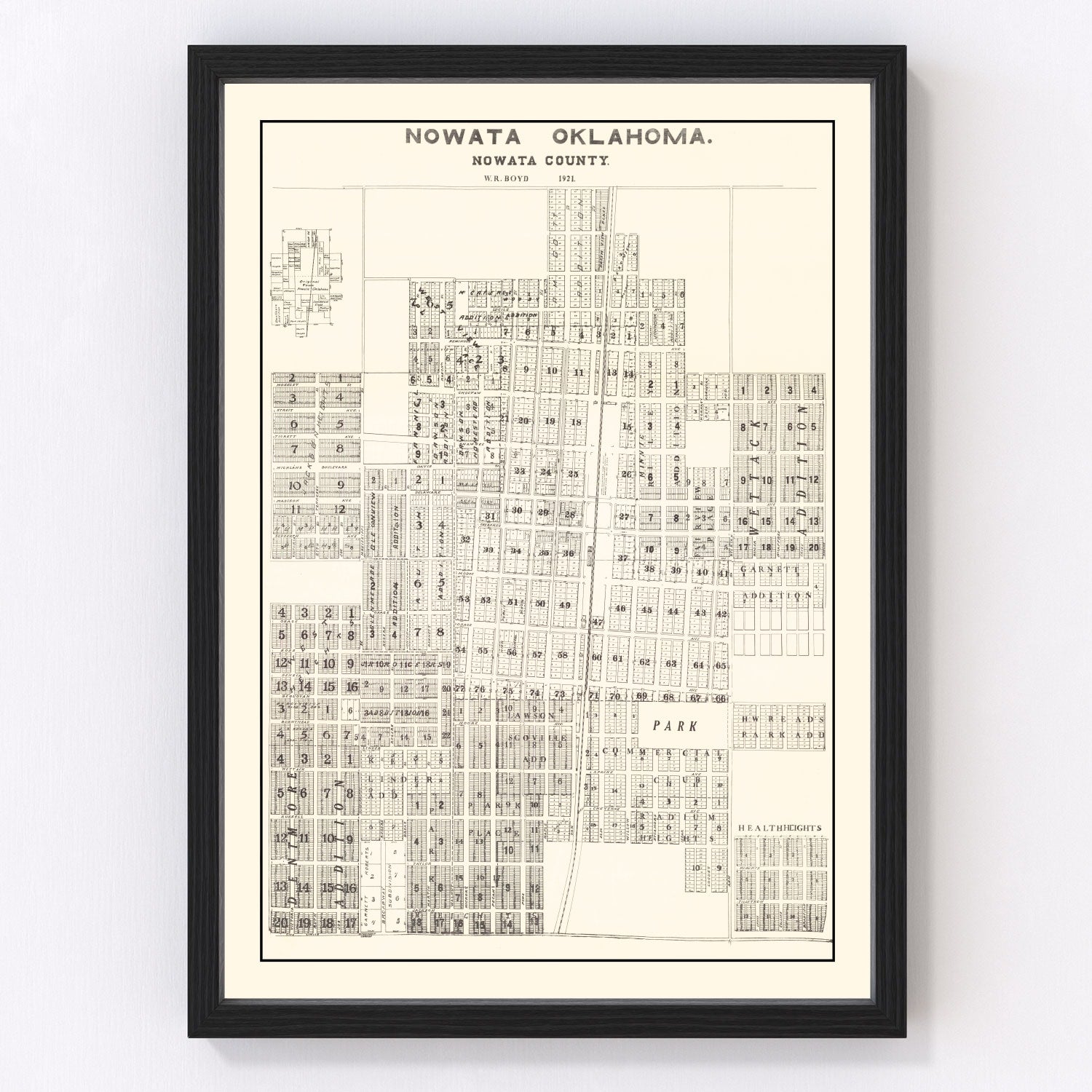 vintage map of Nowata County, Oklahoma, 1921