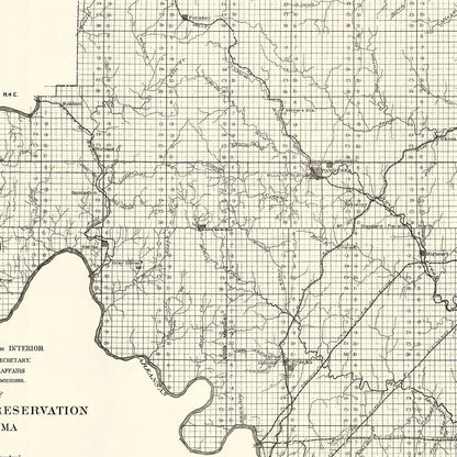 Vintage Osage Indian Reservation Map, 1917