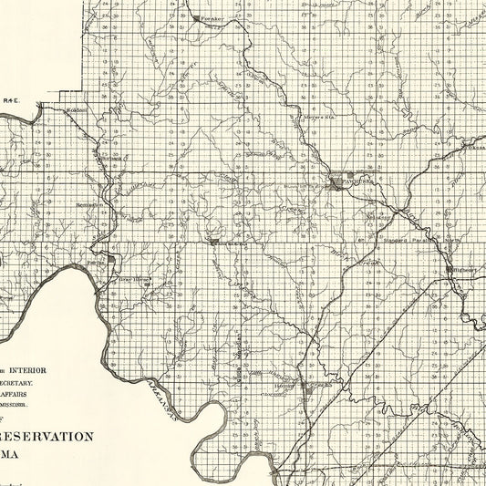 Vintage Osage Indian Reservation Map, 1917