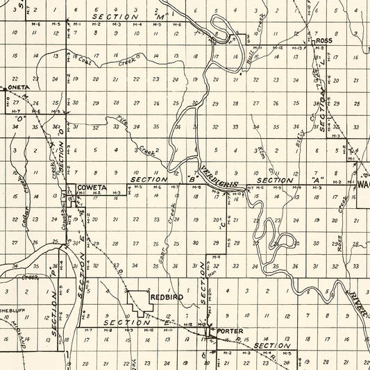 Vintage Map of Wagoner County, Oklahoma, 1915