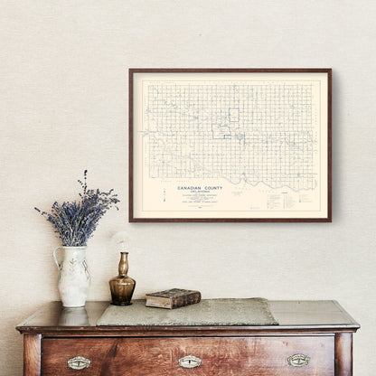 Vintage Map of Canadian County, Oklahoma, 1936