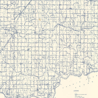 Vintage Map of Bryan County, Oklahoma, 1936
