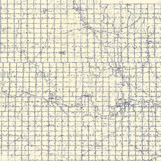 Vintage Map of Caddo County, Oklahoma, 1936 Wall Art
