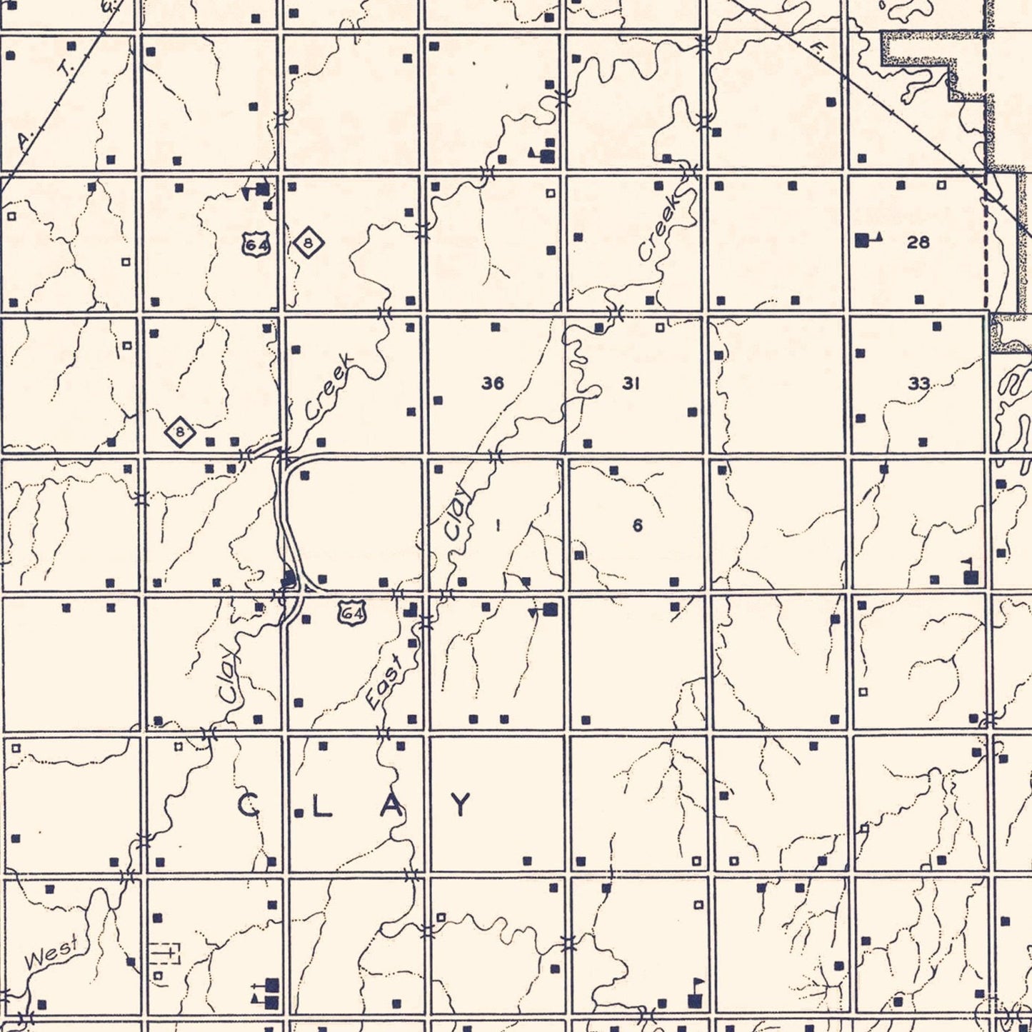 Vintage Map of Alfalfa County, Oklahoma, 1936