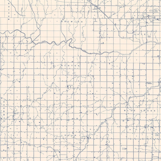 Vintage Map of Beaver County, Oklahoma, 1936