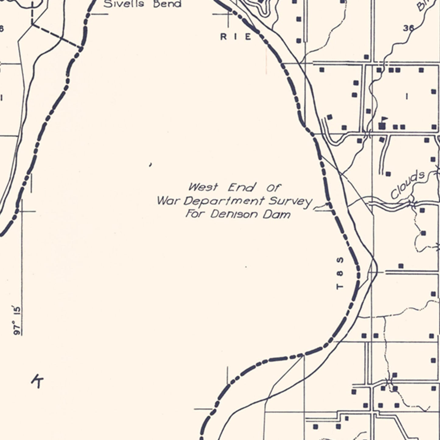 Vintage Map of Love County, Oklahoma, 1936 II