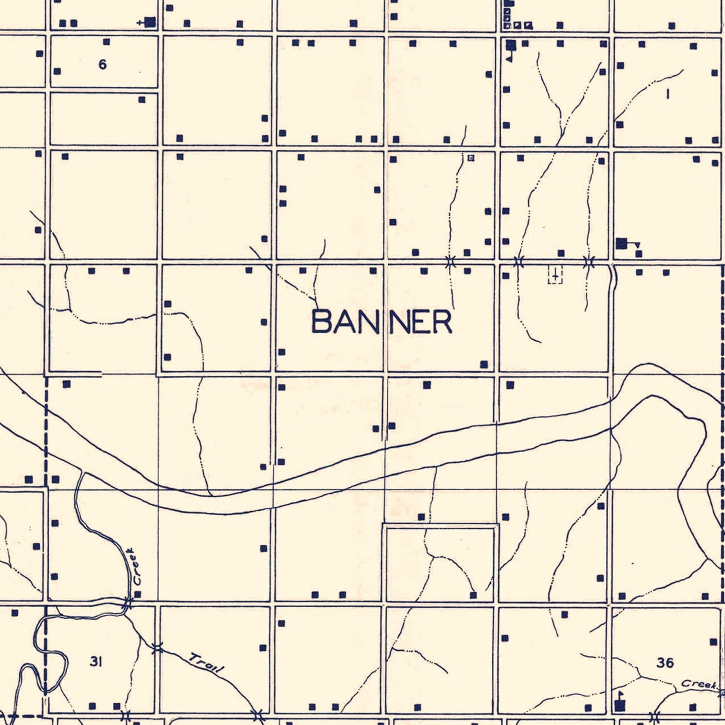 Vintage Map of Kingfisher County, Oklahoma, 1936