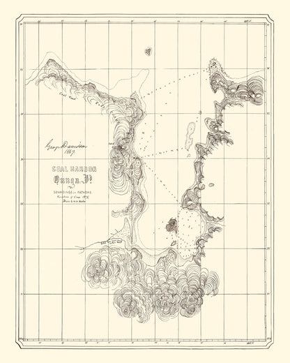 Vintage Coal Harbor Map, 1867