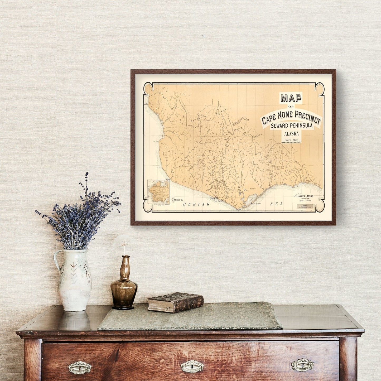 Vintage Cape Nome, Alaska Map, 1904