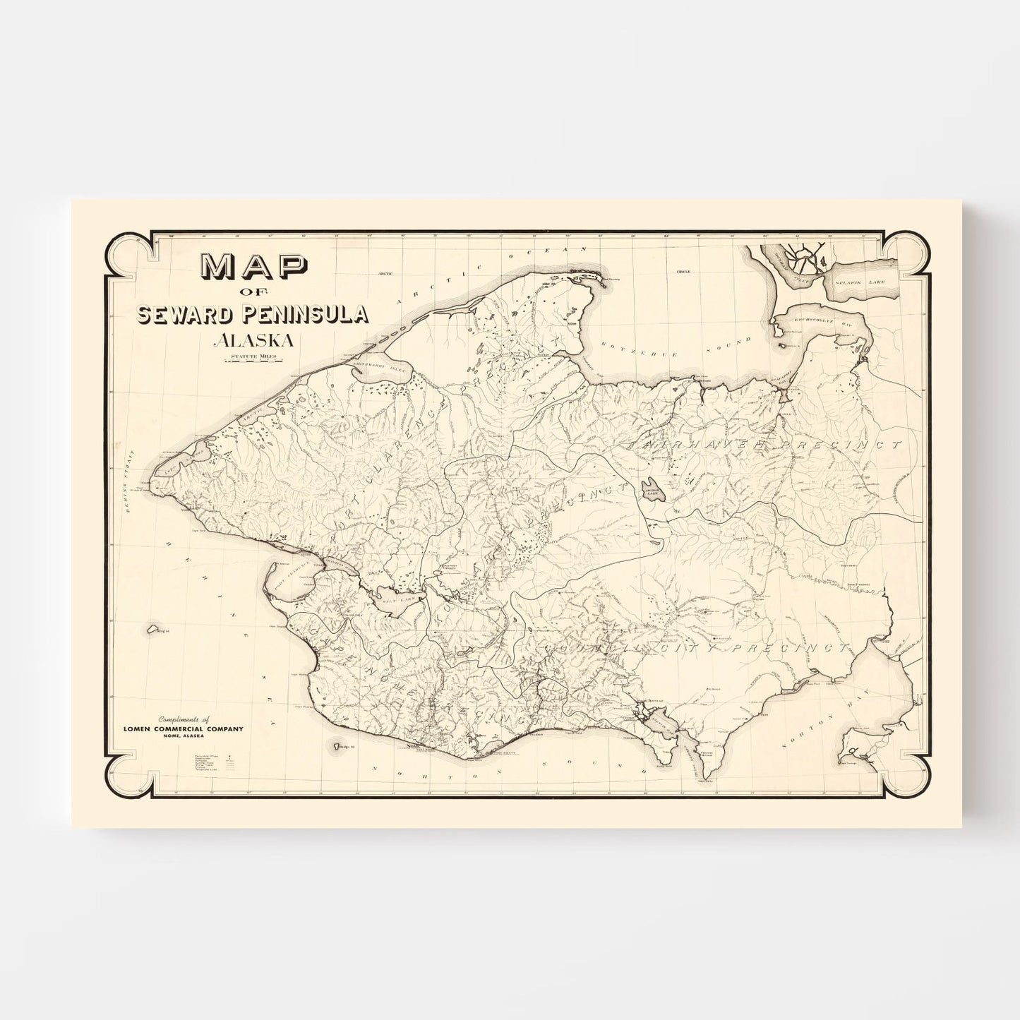 Vintage Seward Peninsula Alaska Map, 1900