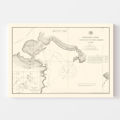 Vintage Granit Cove, Port Althorp, AK Map, 1894