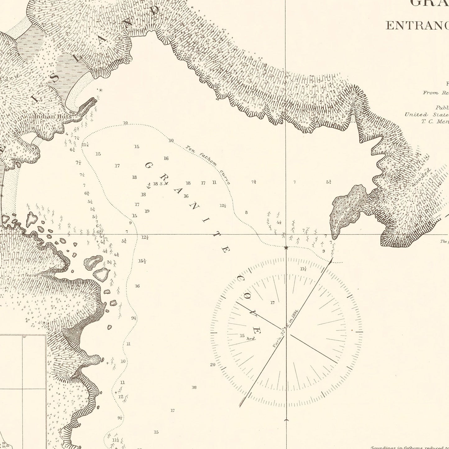 Vintage Granit Cove, Port Althorp, AK Map, 1894