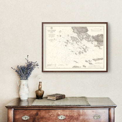 Vintage Map of Sitka Harbor, Alaska, 1881
