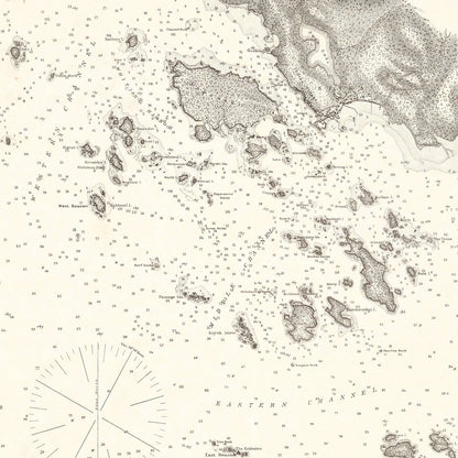 Vintage Map of Sitka Harbor, Alaska, 1881