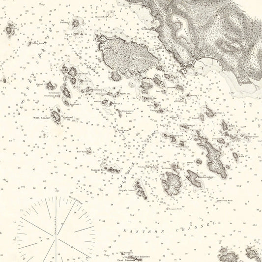 Vintage Map of Sitka Harbor, Alaska, 1881