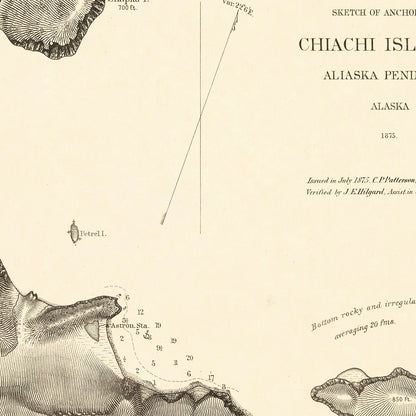 Vintage Map of Anchorage, Alaska, 1875